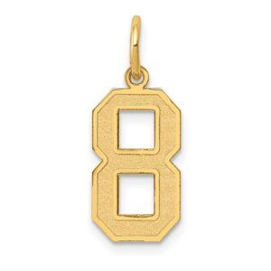 14k Yellow Gold, Jersey Collection, Medium Number 8 Pendant